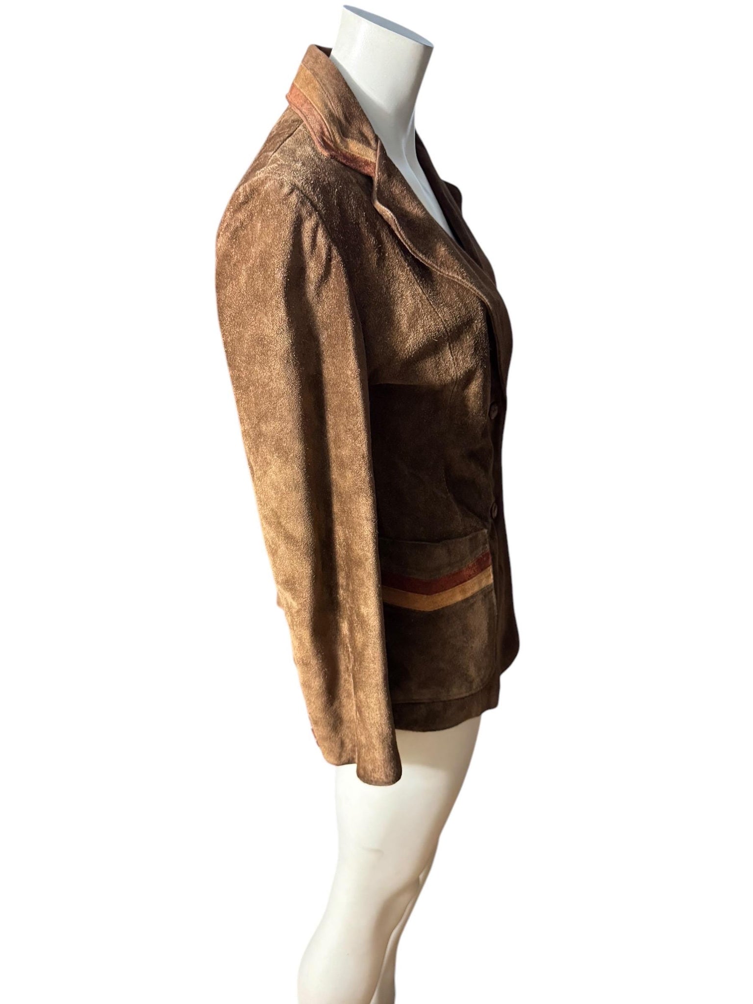 Vintage 70’s brown suede leather jacket 12 M