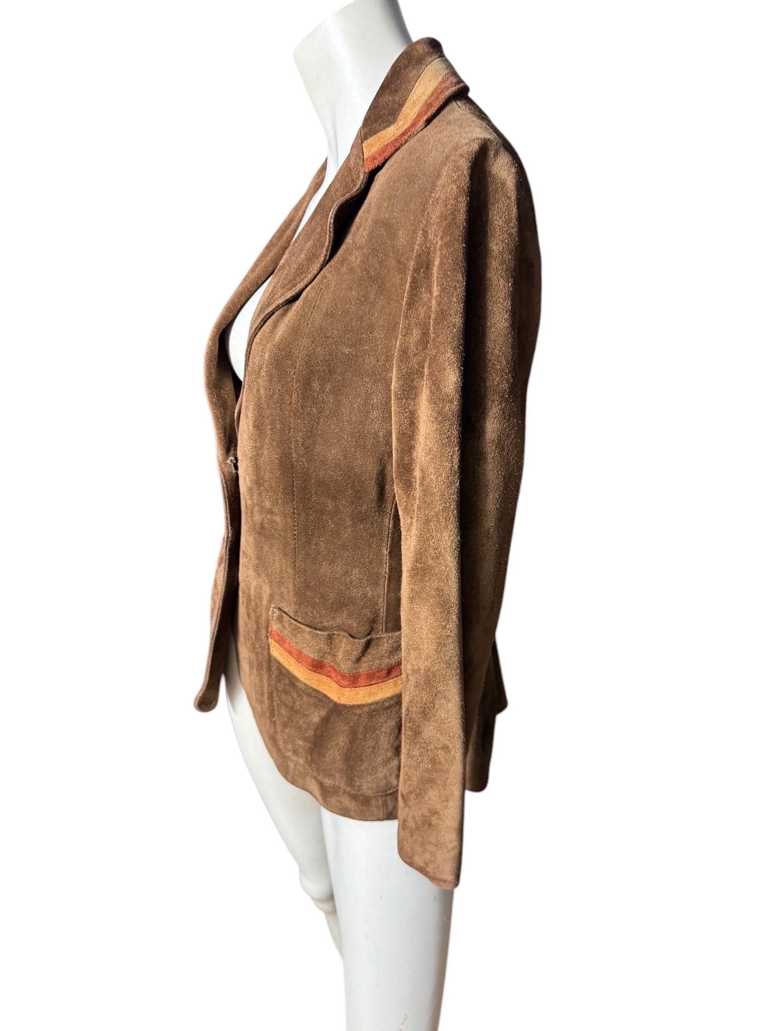 Vintage 70’s brown suede leather jacket 12 M