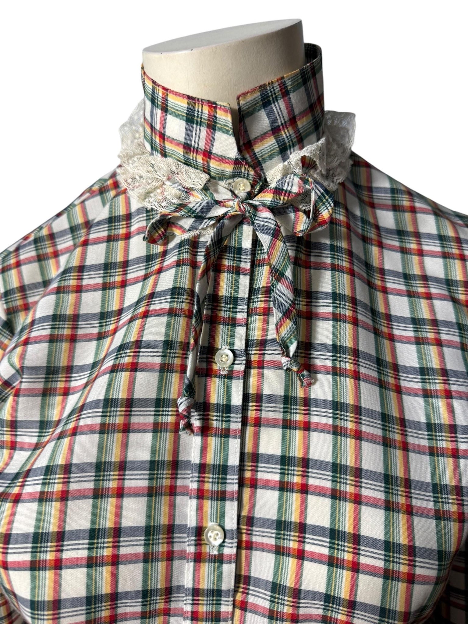 Vintage 70's plaid prairie shirt S M Stuart Lang
