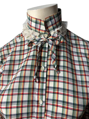 Vintage 70's plaid prairie shirt S M Stuart Lang