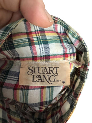 Vintage 70's plaid prairie shirt S M Stuart Lang
