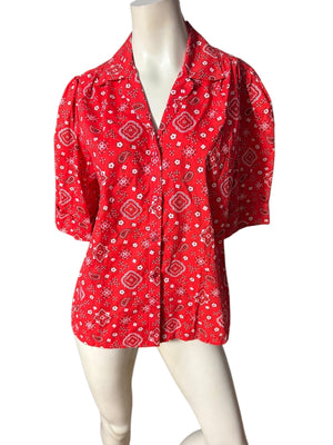 Vintage 1970’s red bandana top shirt L