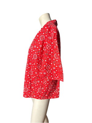 Vintage 1970’s red bandana top shirt L