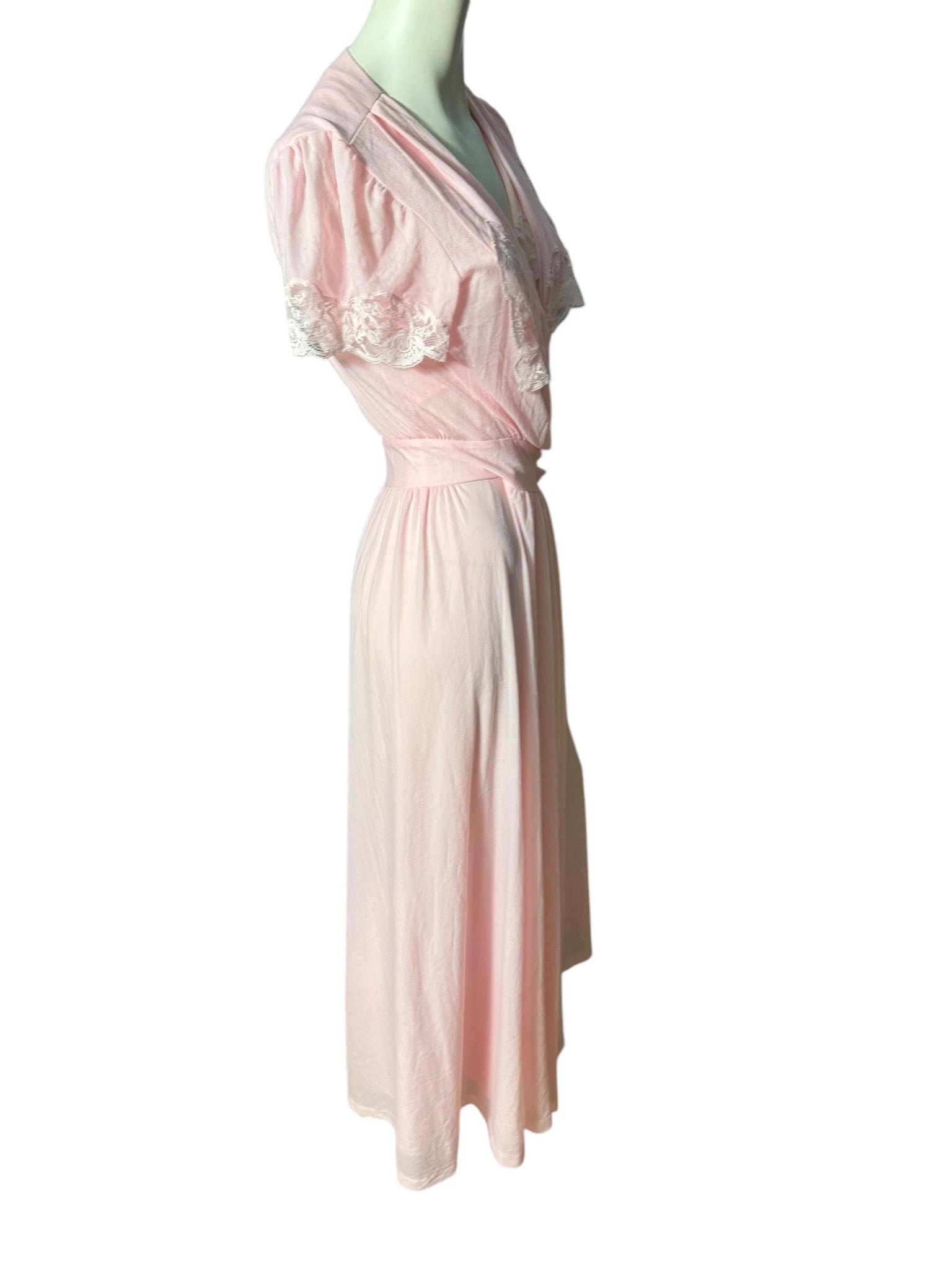 Vintage Lily of France pink Peignoir Nightgown Set S
