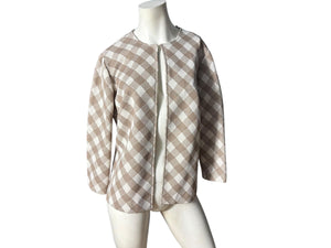 Vintag 70’s tan check short jacket L Alltogether
