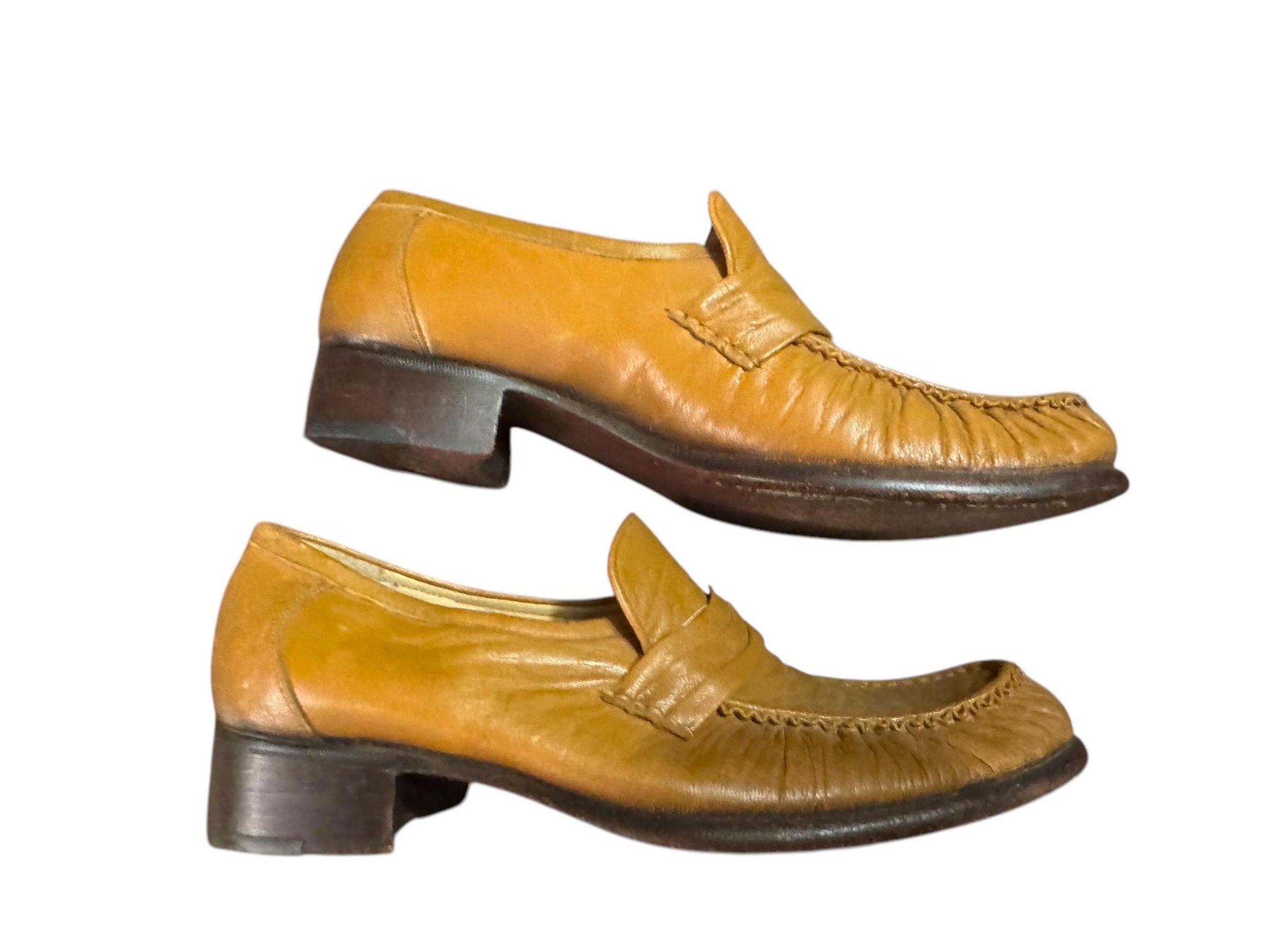 Vintage 70's men's brown loafer shoes 4.5 M 6 W