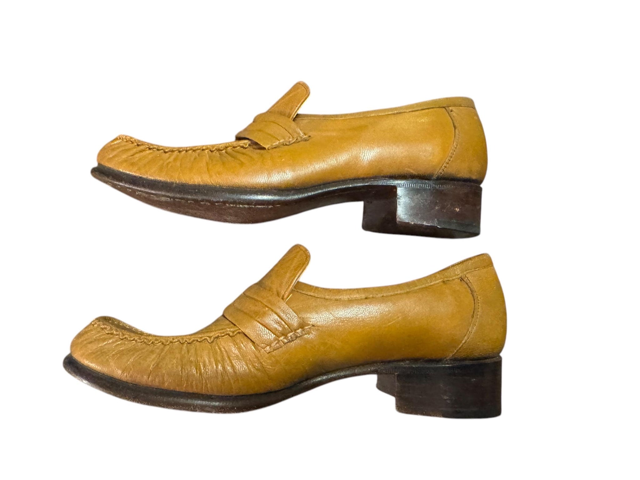 Vintage 70's men's brown loafer shoes 4.5 M 6 W