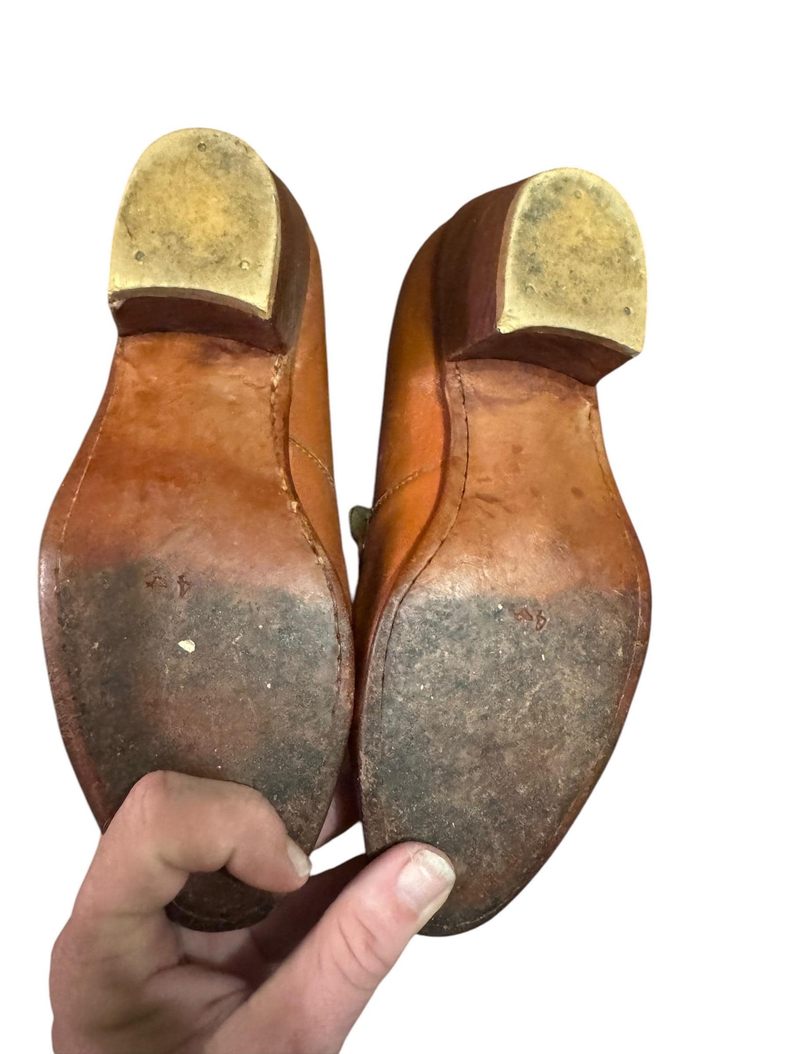 Vintage 70's men's brown heel loafer shoes 6