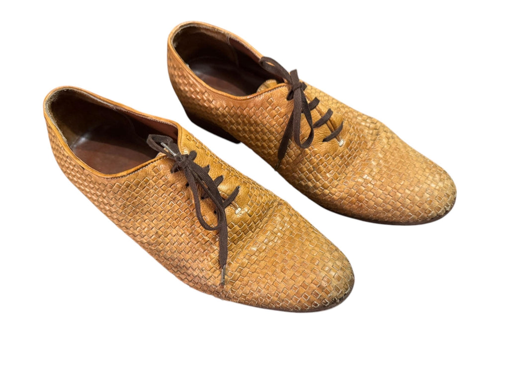 Vintage men's brown woven loafer shoes M- 7 W- 8.5