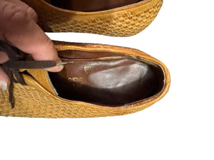 Vintage men's brown woven loafer shoes M- 7 W- 8.5