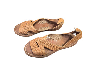 Vintage leather stamped Huarache sandals 4.5 W-- 6