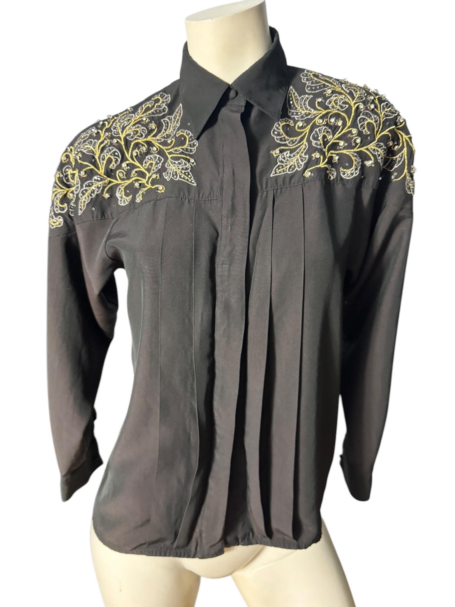vintage 80's black bead blouse 6 Jarrod's