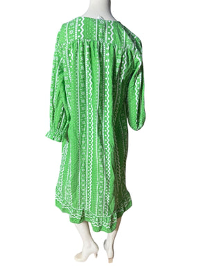 Vintage 80's green flannel nightgown S Anthony Richards