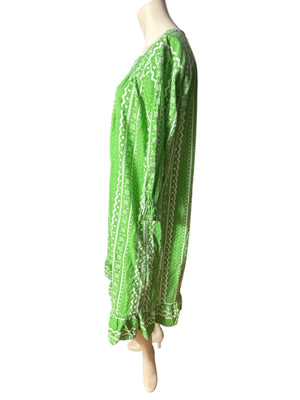 Vintage 80's green flannel nightgown S Anthony Richards