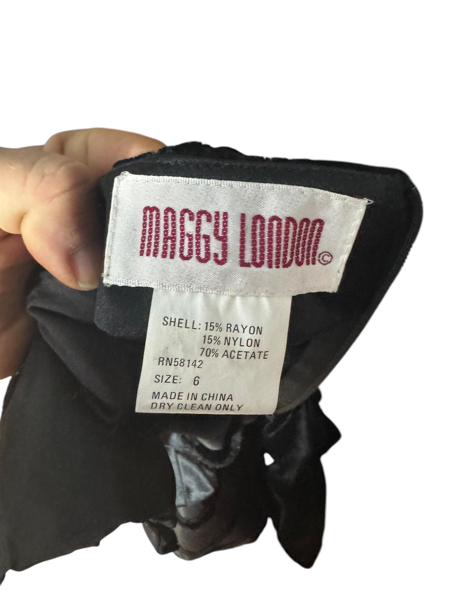 Vintage 80's black velvet dress 6 Maggy London