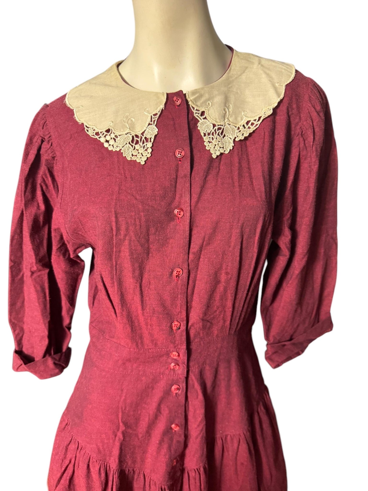 Vintage 80's maroon prairie western full circle 12 L