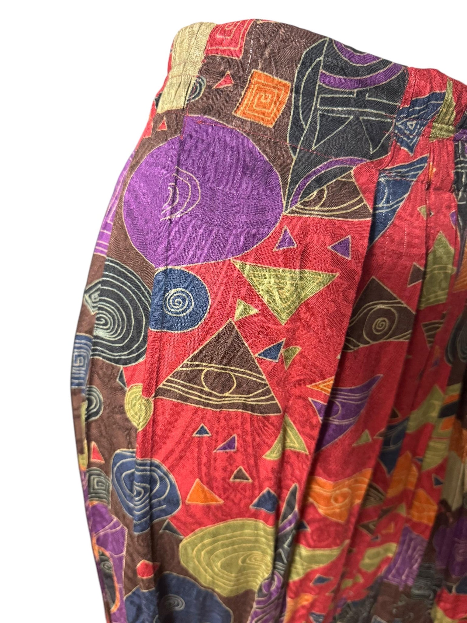 Vintage 80's abstract skirt rayon 8 Takata