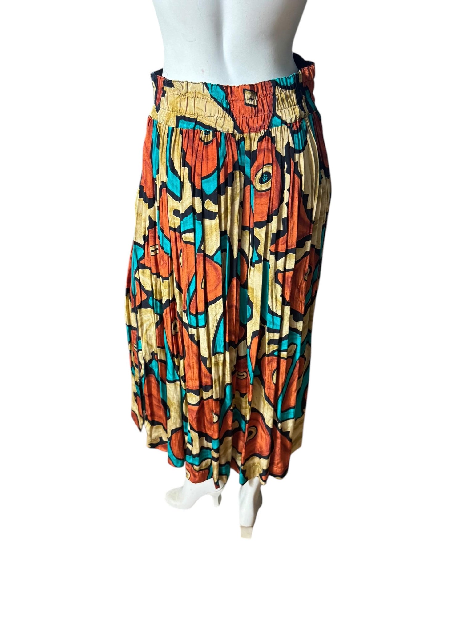 Vintage 80's abstact zip skirt rayon 4 Platinum