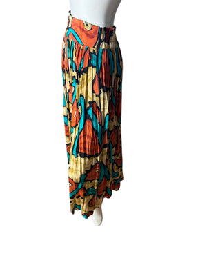Vintage 80's abstact zip skirt rayon 4 Platinum