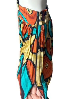 Vintage 80's abstact zip skirt rayon 4 Platinum