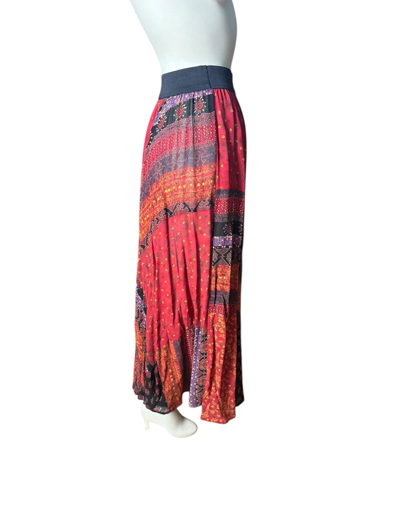 Vintage Carole Little long boho skirt rayon 4