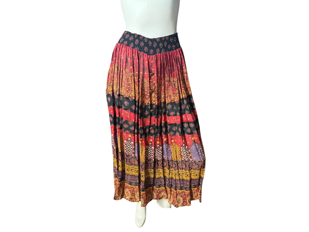 Vintage Carole Little button up skirt rayon 4