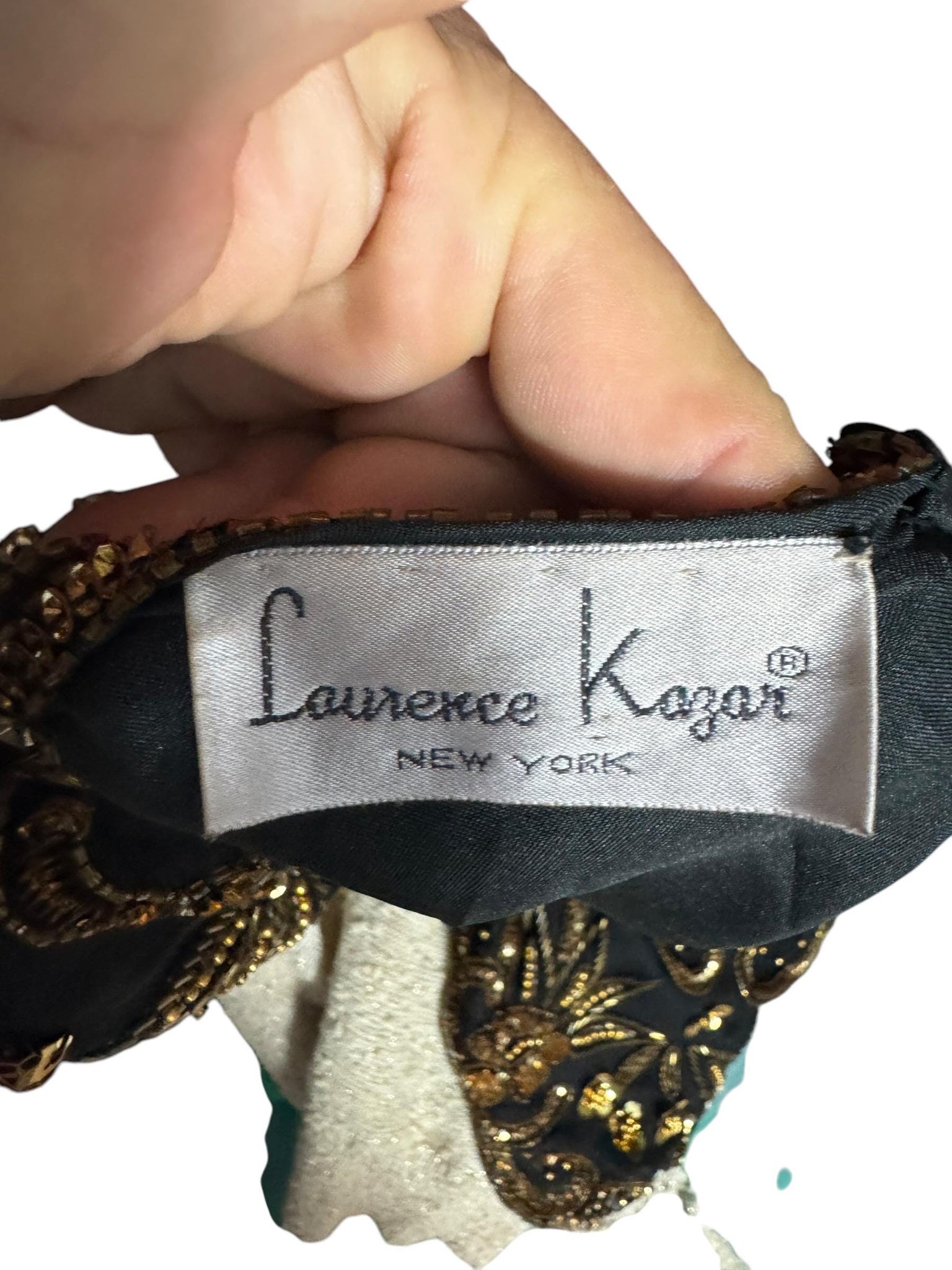 Vintage 80's sequin & bead top shirt 1x Laurence Kazar