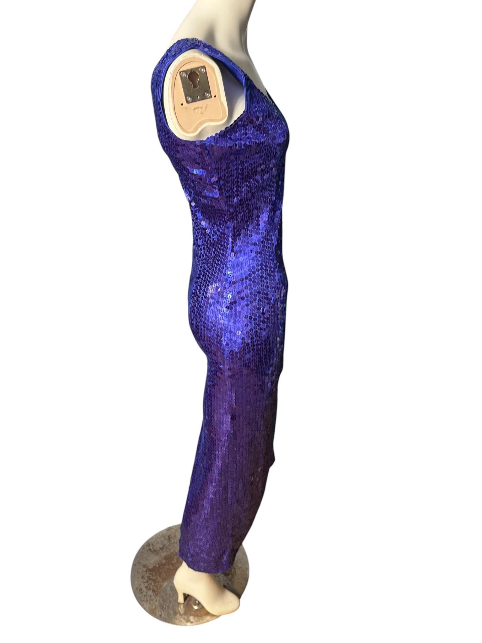 Vintage 80's purple sequin fitted dress S Kazar