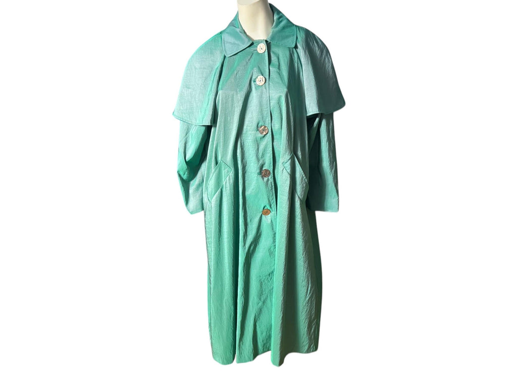 vintage 80's green cape coat jacket 8