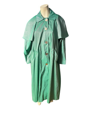 vintage 80's green cape coat jacket 8