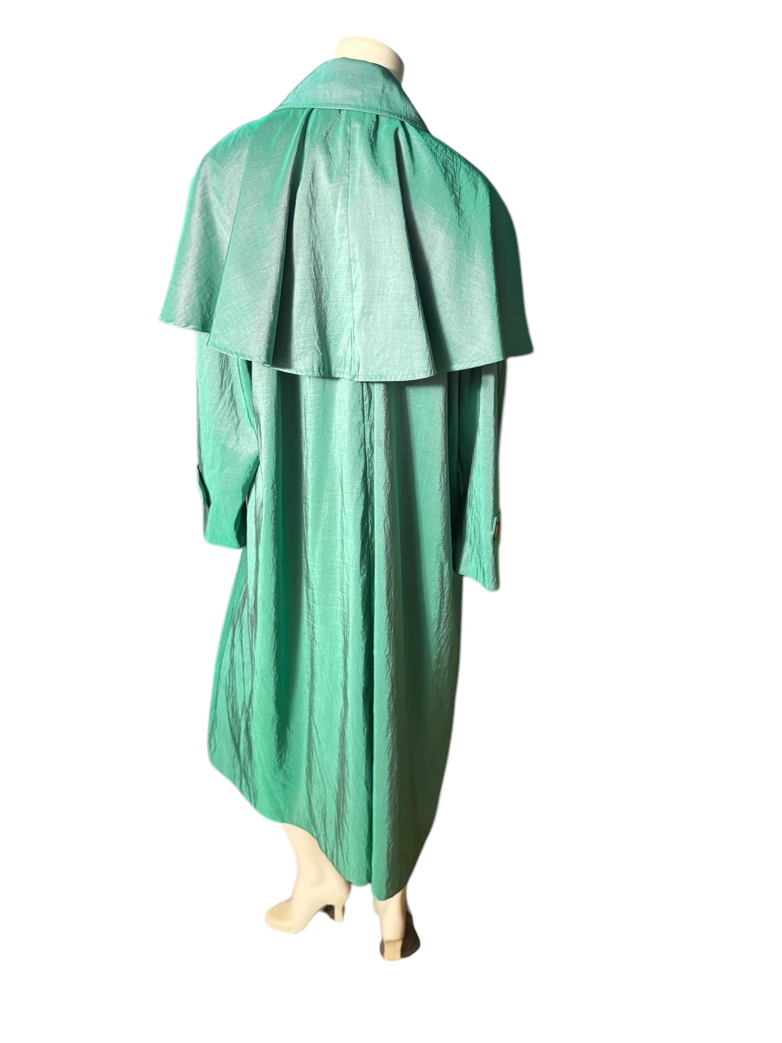 vintage 80's green cape coat jacket 8