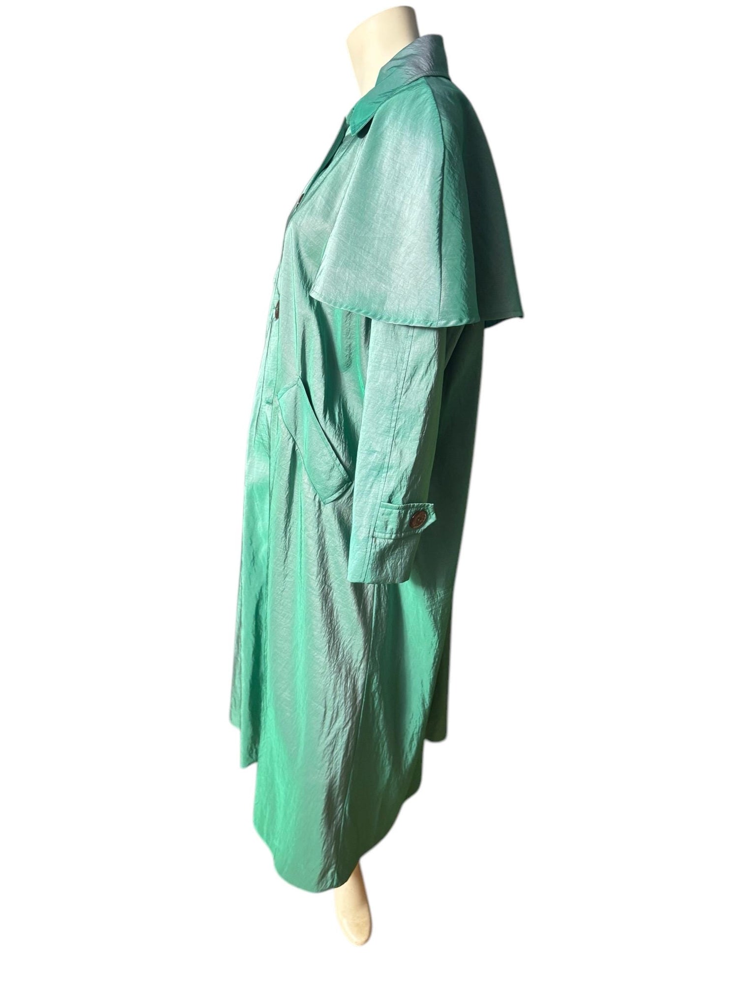 vintage 80's green cape coat jacket 8