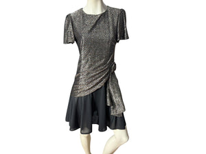 Vintage 70’s black & gold midi dress T F M