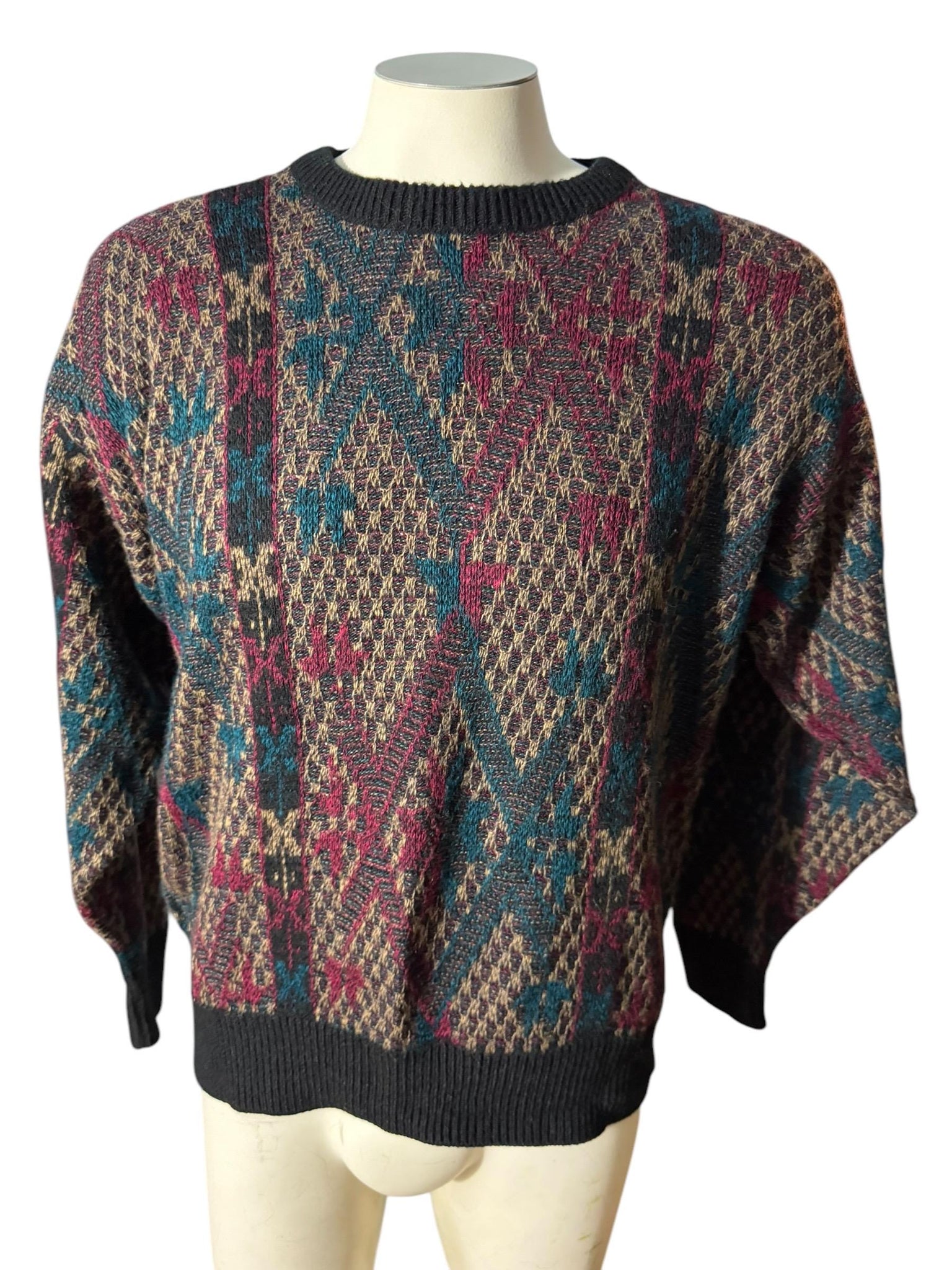 Vintage 80's men's pattern sweater M Jantzen