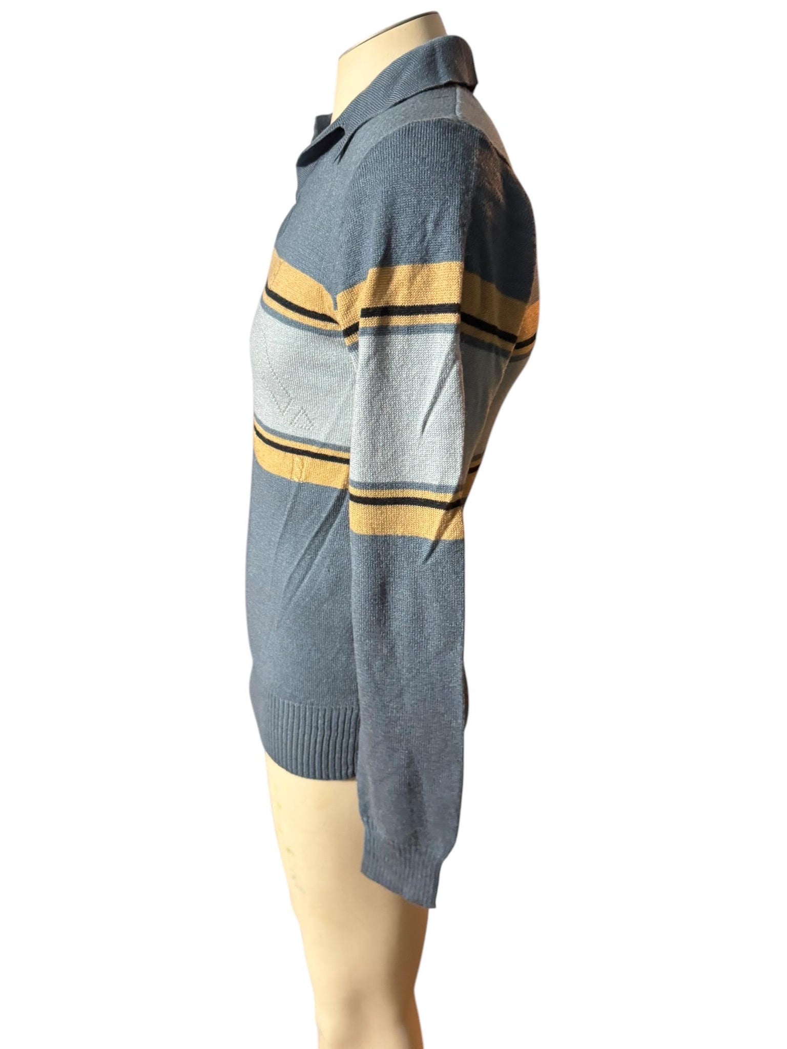 Vintage 70's men's gray striped sweater L Himalaya