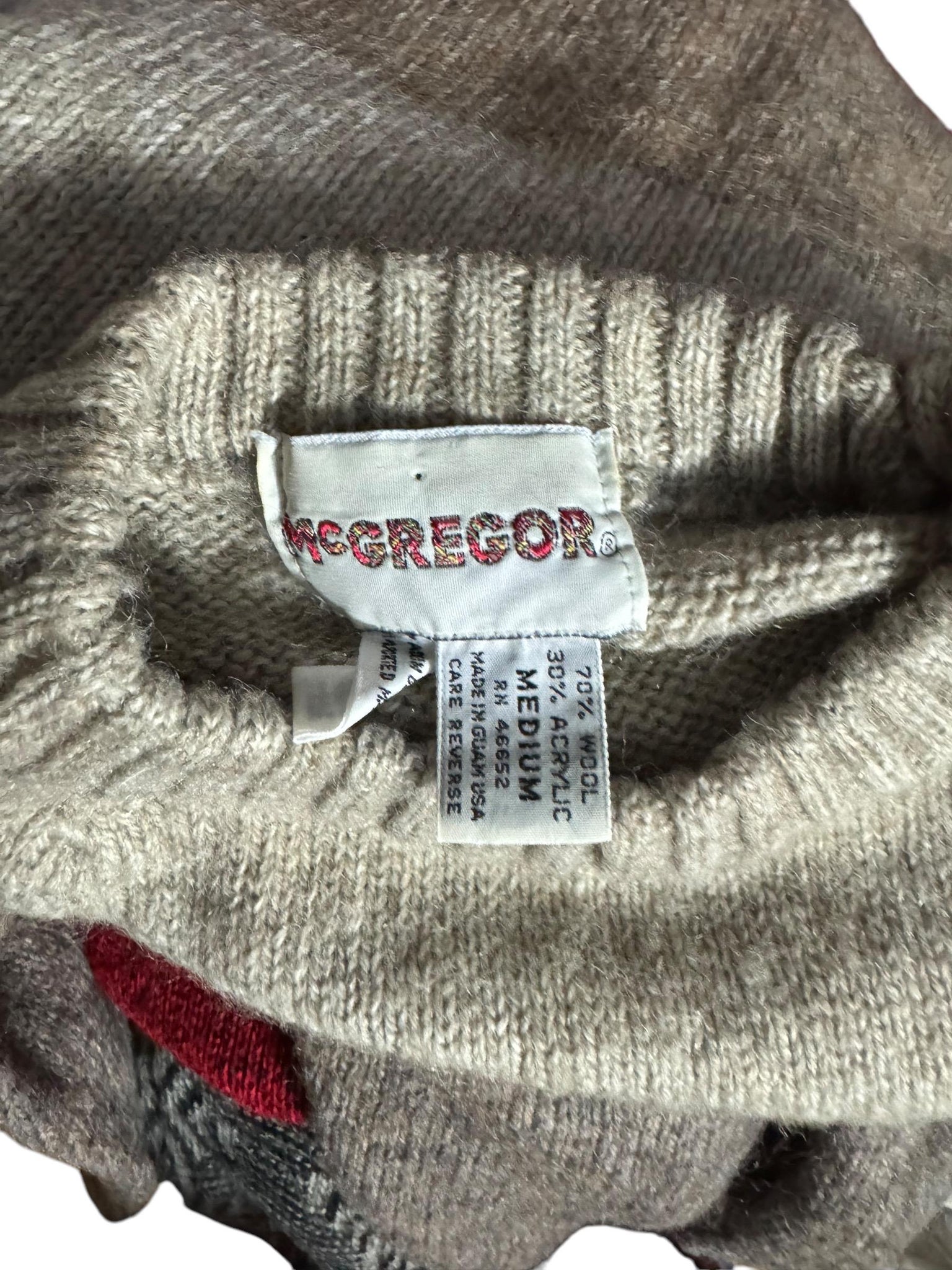 Vintage 70's men's brown & tan sweater M McGregor