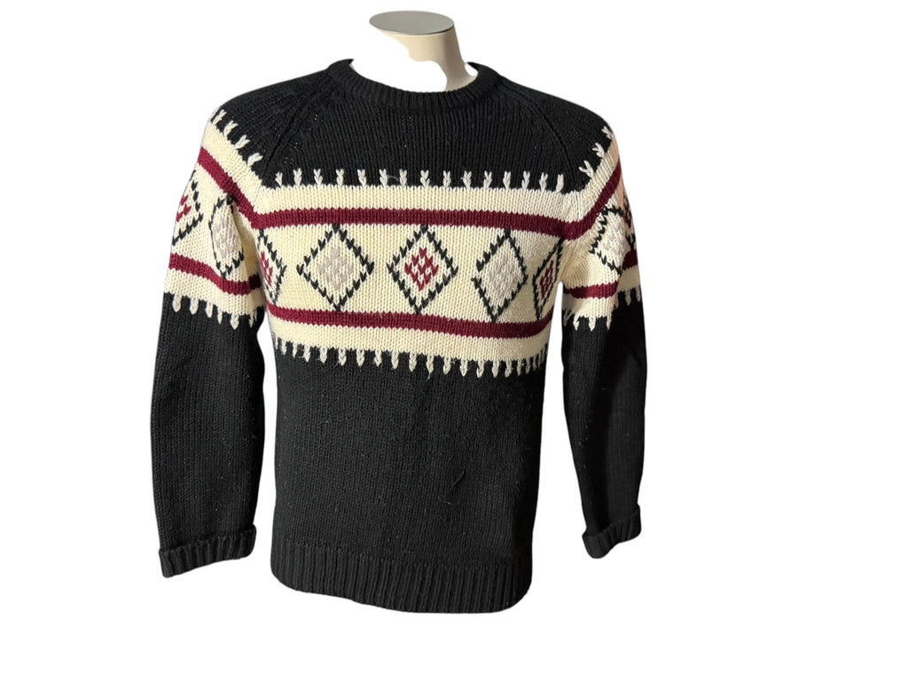 Vintage 80's men's black triangle sweater M YT Sports