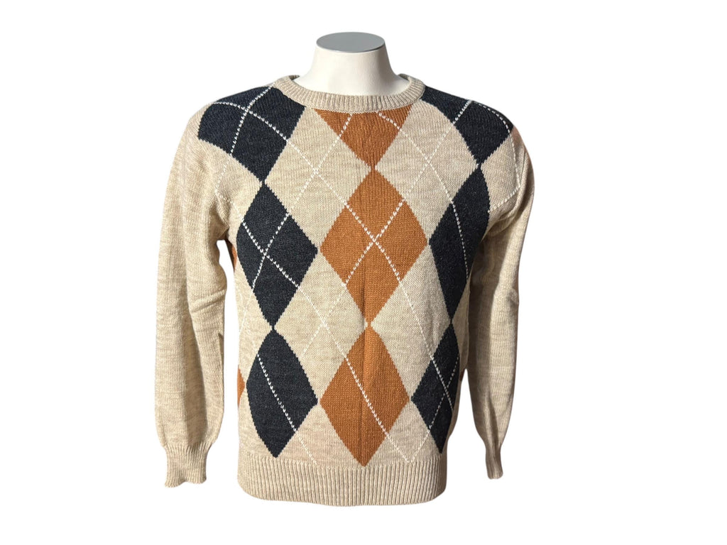 Vintage 80's men's argyle sweater M Sutton Place