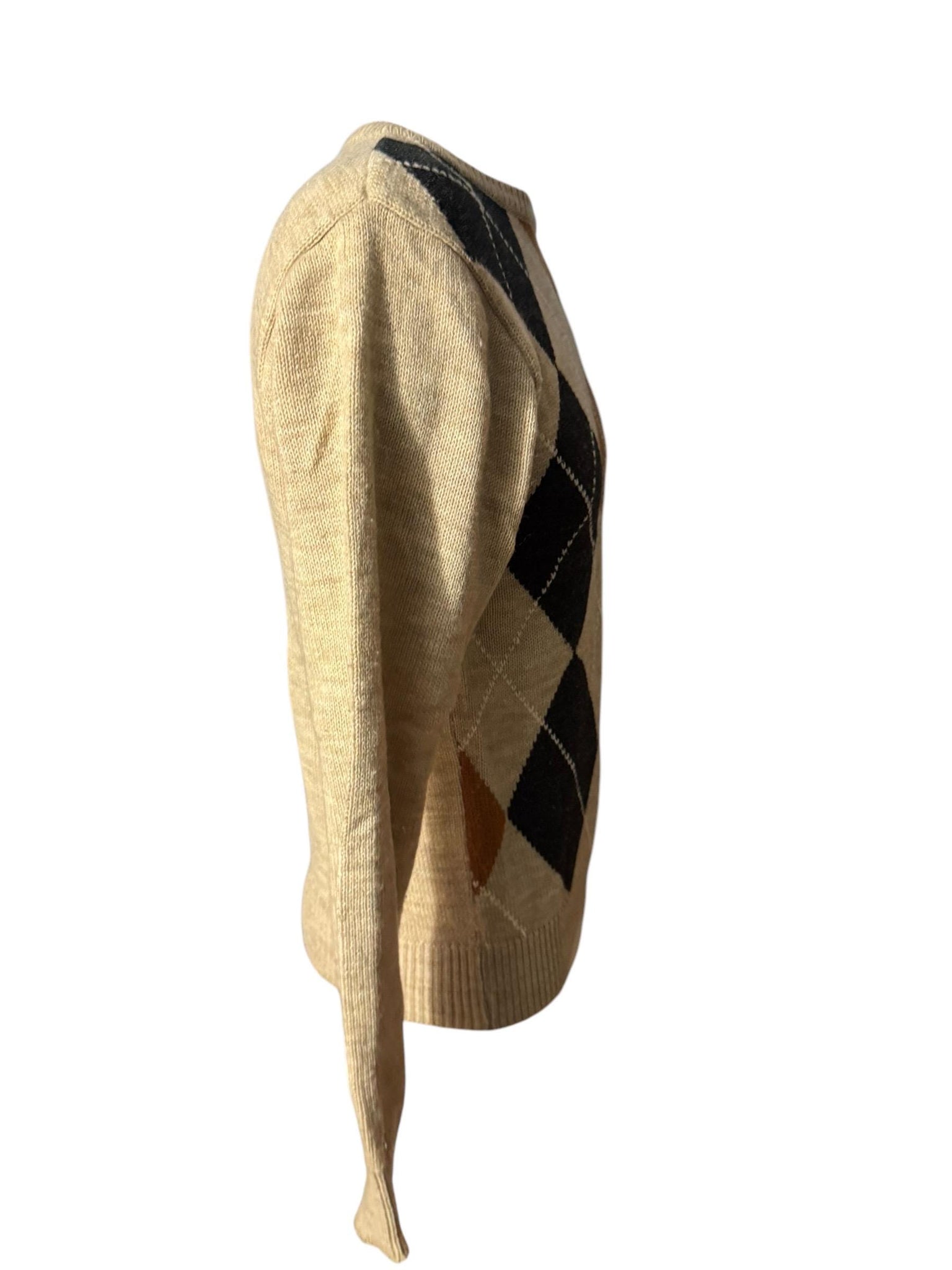 Vintage 80's men's argyle sweater M Sutton Place