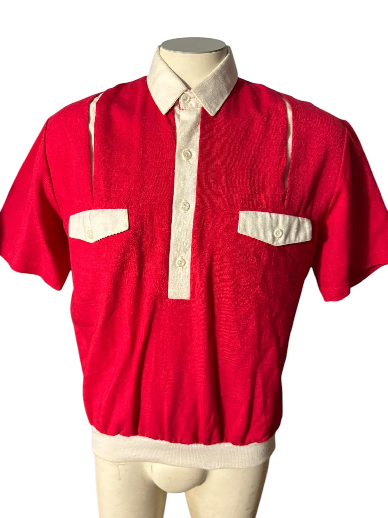 Vintage men’s 80's red dress shirt M Rubenstein Bros.