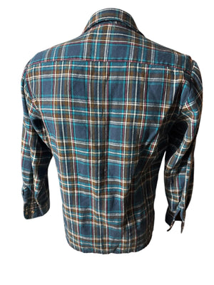 vintage men's green flannel shirt M Backpacker