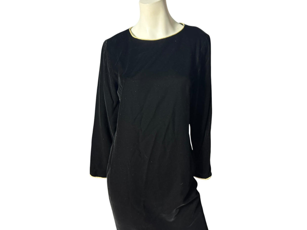 Vintage 80's black velvet dress M L Brooks Brothers