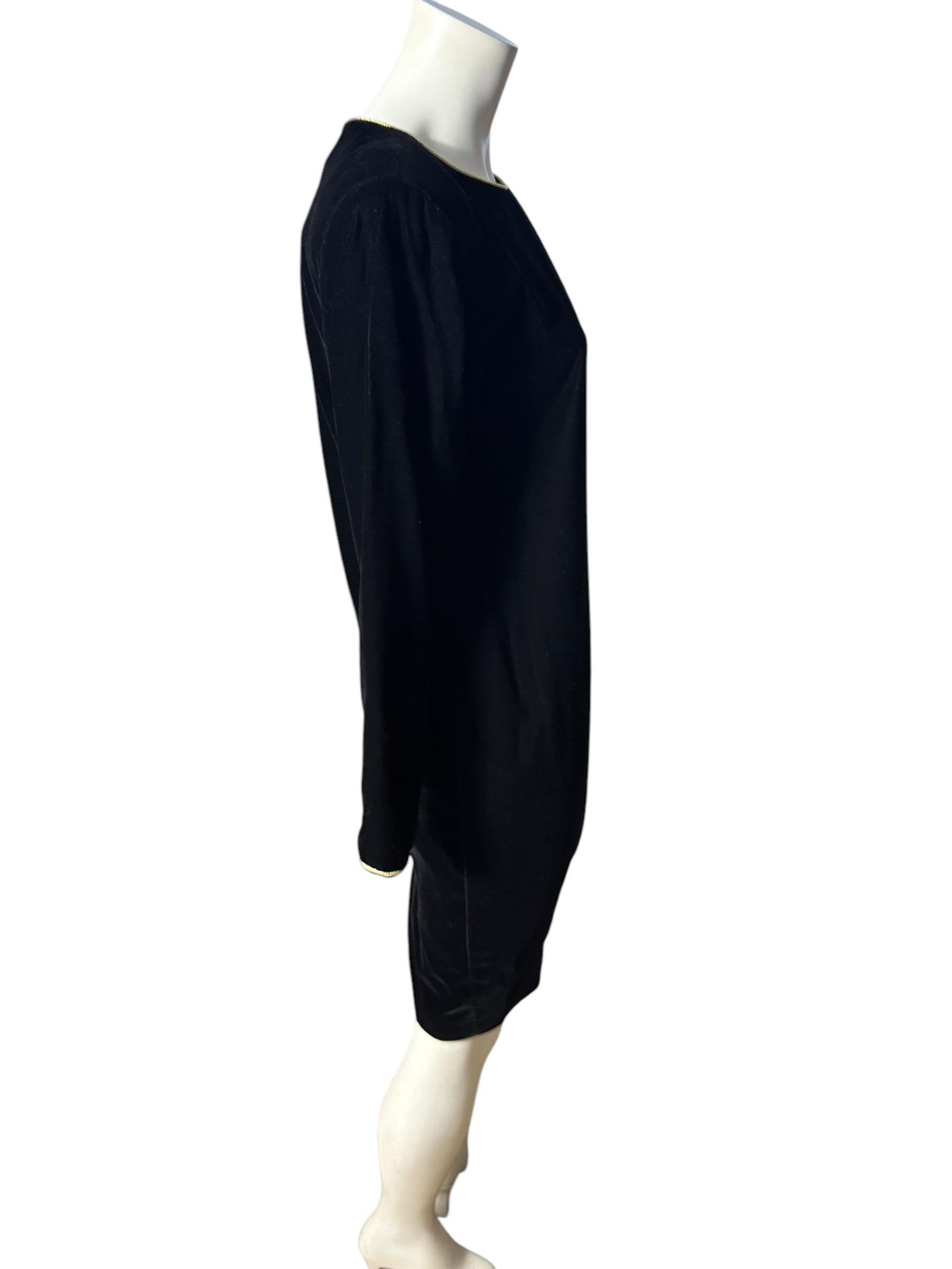 Vintage 80's black velvet dress M L Brooks Brothers