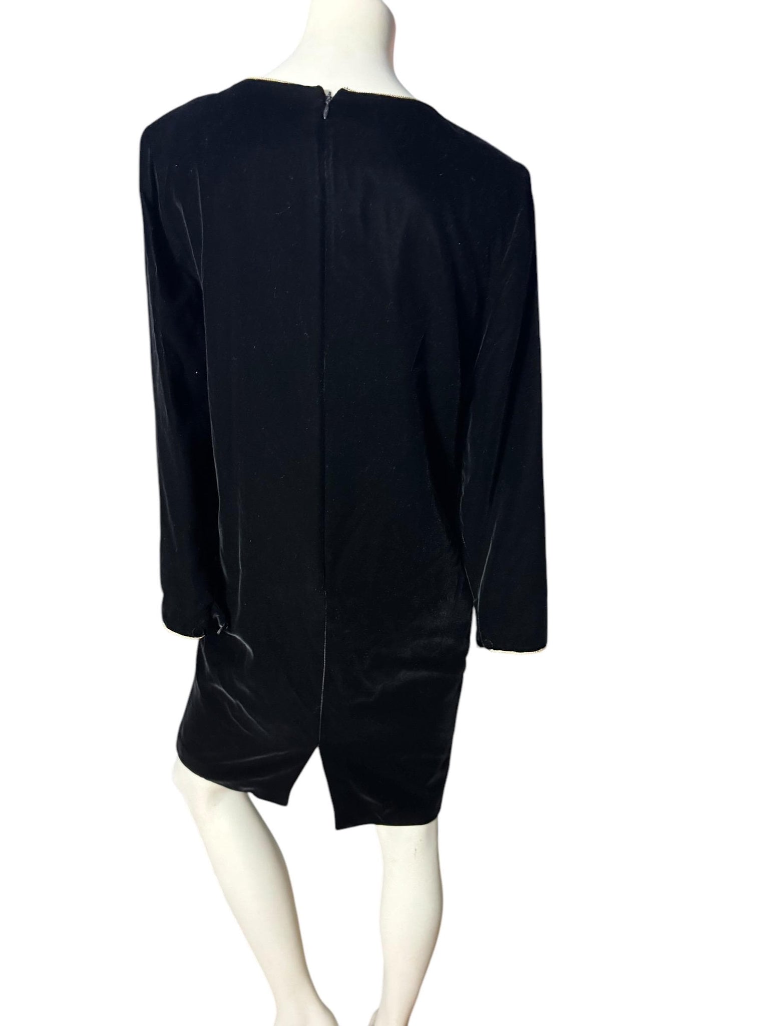 Vintage 80's black velvet dress M L Brooks Brothers