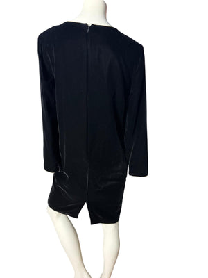 Vintage 80's black velvet dress M L Brooks Brothers