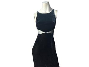 Vintage 80's lon black velour dress 5/6 Betsy Adams