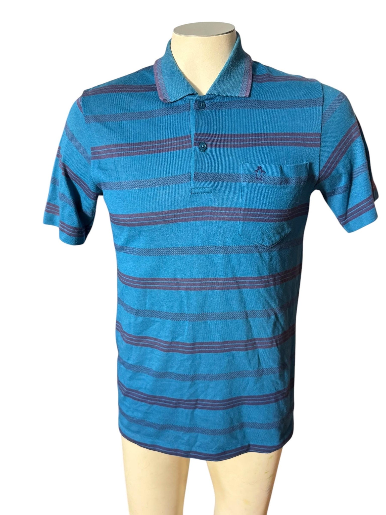 Vintage 80's turquoise men's polo shirt M Munsingwear