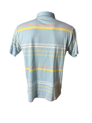 Vintage 80's men's polo shirt M blue & yellow