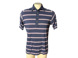 Vintage 80's men's navy purple polo shirt M Hogan