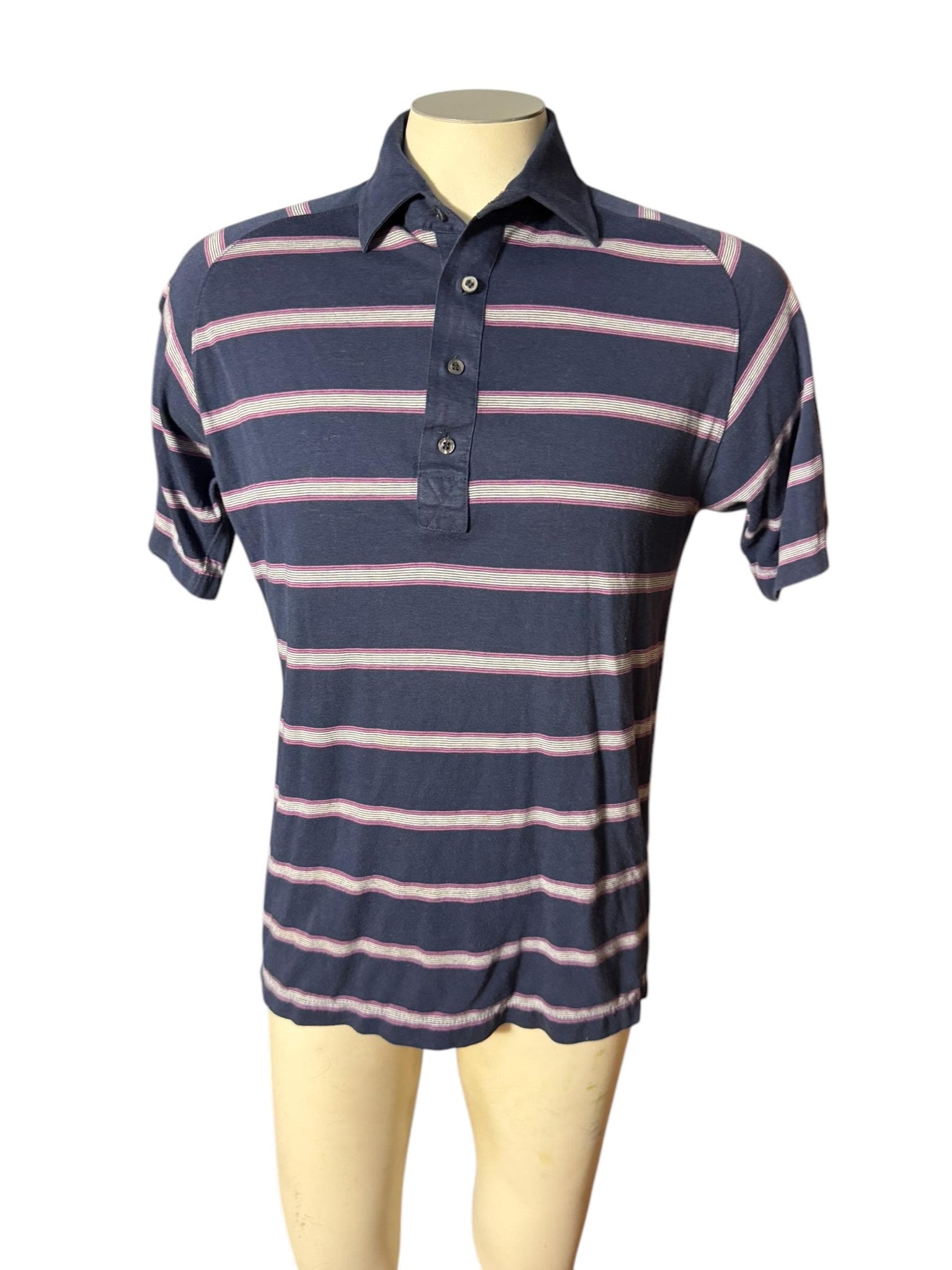Vintage 80's men's navy purple polo shirt M Hogan